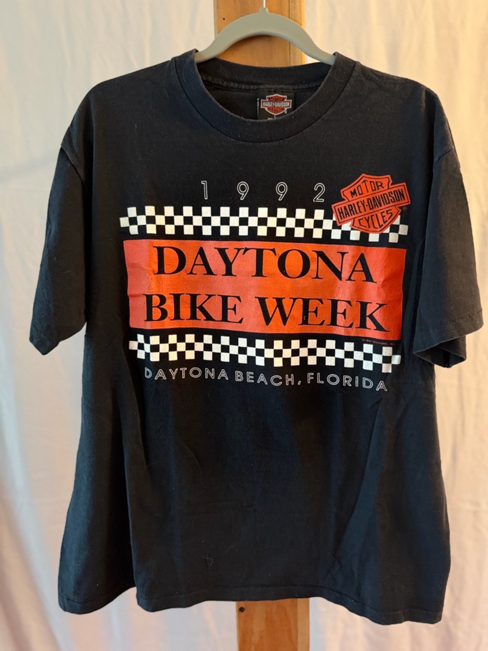 VTG Harley-Davidson Black Tee with Orange Daytona Bike Week Graphic